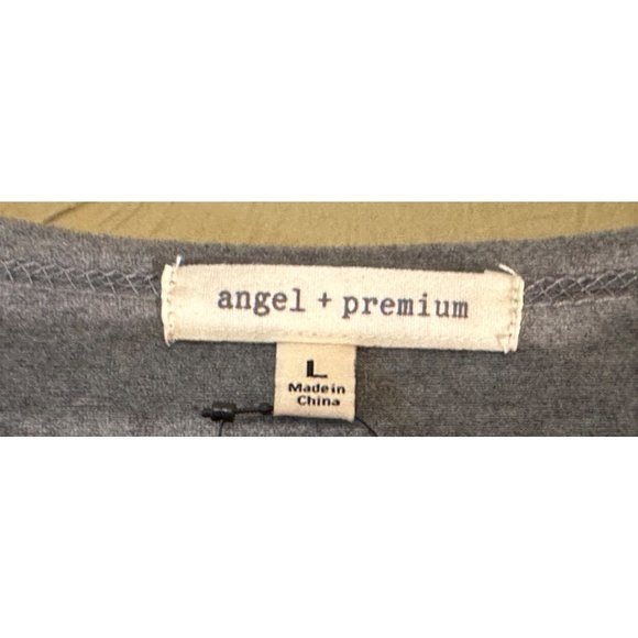 Women's Long-Sleeve Raglan Top Grey by Angel + Premium Polyester Blend Size L - Picture 4 of 9